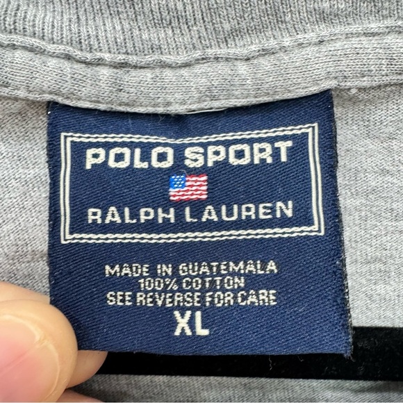 Polo Ralph Lauren Vintage Long Sleeve T Shirt distressed trailed Sz XL - Picture 3 of 4